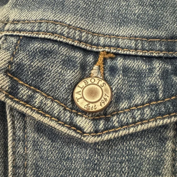 Talbots Classic Jean Jacket Size:P (S) Women Denim Pockets Cotton - Picture 5 of 12
